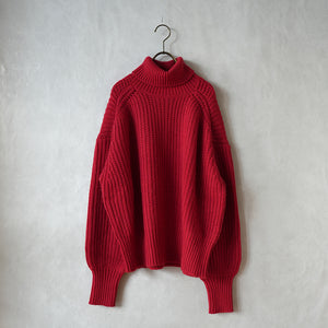 LOW GAUGE HI NECK OVER KNIT【MANON】