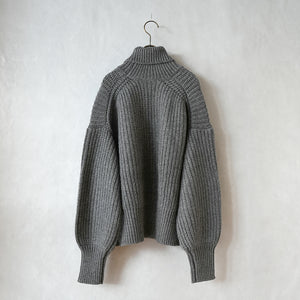 LOW GAUGE HI NECK OVER KNIT【MANON】