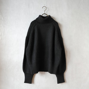 LOW GAUGE HI NECK OVER KNIT【MANON】