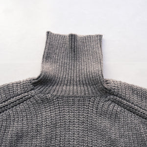 LOW GAUGE HI NECK OVER KNIT【MANON】