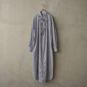 TUCK SLEEVE STRIPE RIBBON ONE PIECE【MANON】