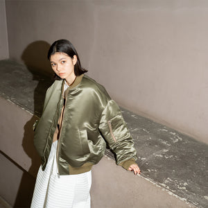 HEAVY SATIN MA-1 FLIGHT JKT【MANON】