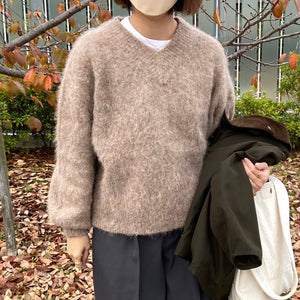 MOHAIR V-NECK KNIT【MANON】